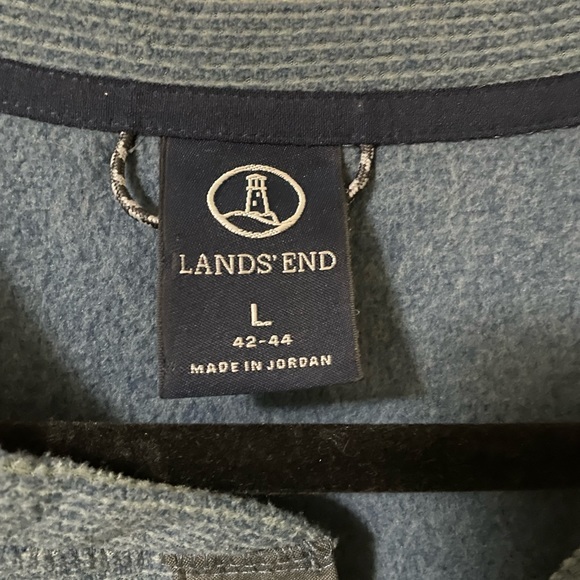Land’s End Light Blue‎ Fleece Lined Button-Collar Sweater - L - Picture 7 of 9